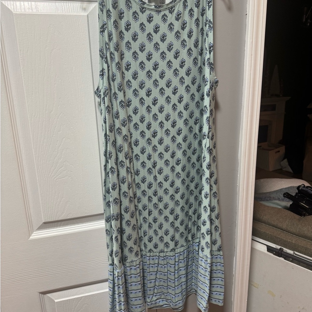 LOFT Sleeveless Maxi Dress - Blue and White